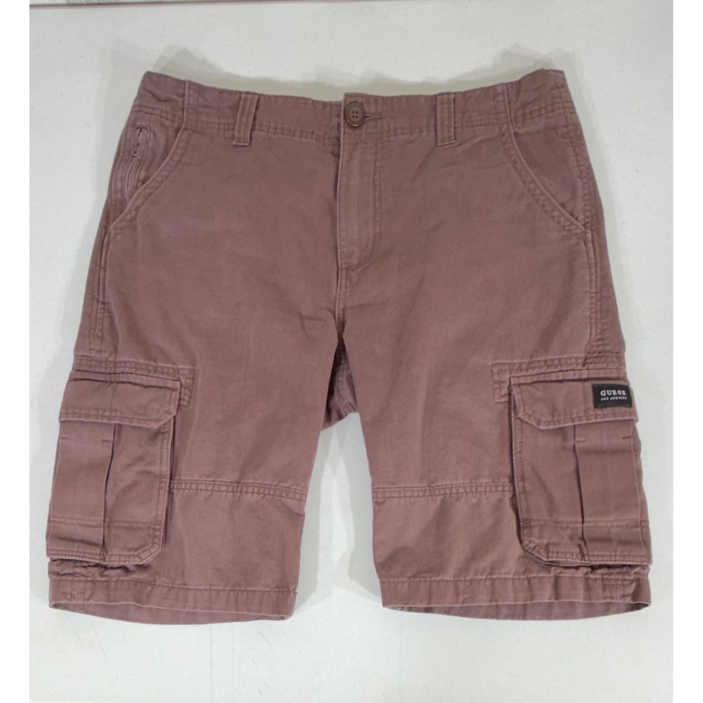 Guess Mens Cargo Shorts Size 33 (34x11)‎ Brown Skater Street Outdoor Casual